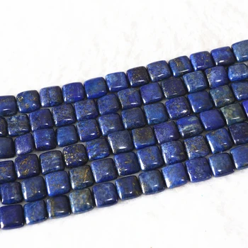 Doğal Lapis lazuli taşı 12mm 14 mm Kare şekli gevşek Boncuk 15 inç B596