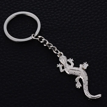 10 ADET Gecko Anahtarlık!Moda Rahat Hayvan anahtarlıklar Sahibi Yaratıcı Metal Araba keyfobs J040 Promosyon Hediyeler Hediye Yüzük