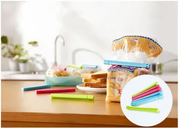 6pcs Plastik Torba Mutfak Araç Depolama Gıda Snack Conta Mühürleyen Çanta Klibi Kelepçe Artı boyutu Sıcak Satış klipleri