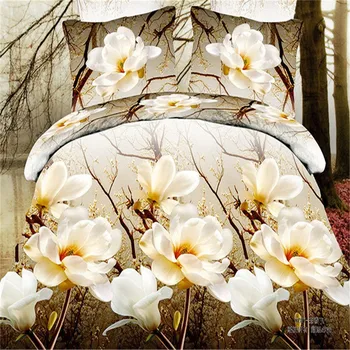 Ev tekstili,Yeni stil Çiçek duruş 3D yatak takımları,Nevresim takımı çarşaf yastık kılıfı olan 4 adet, Nevresim,King Size ücretsiz gemi