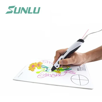 3d kalem SUNLU SL300 akıllı 3d baskı kalem LCD ekran resim PLA ABS, yaratıcı hayal gücünü beyaz renk filament