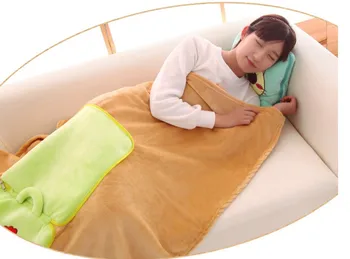 Karikatür Peluş Yastık battaniye Portatif Kanepe Araba şekerleme yastığı Klima 110x160cm B241 Mercan kadife Yastık Battaniye battaniye