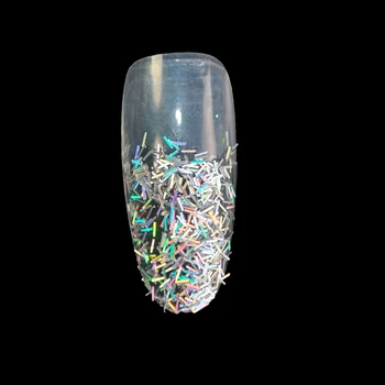 Lazer Gümüş Tırnak Sanat Glitter Şerit Tırnak Süsleme Hattı Payetler AB Glitter Şerit UV Çivi Araç 1.5*0.5 mm N466