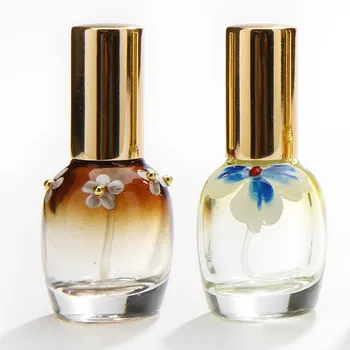 30pcs 10 ml Cam Parfüm Sprey Şişe Sprey Doldurulabilir Küçük Renkli Parfüm Şişesi Çiçek Boyama Parfüm Şişe Sprey