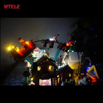 MTELE Marka Kit Blok Model Yaratıcısı Serisi 10245 Uyumlu Bina Santa's Atölye İçin 33024 Ile Işık LED