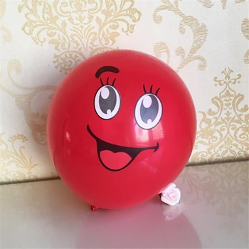 100pcs/lot 12inch Sevimli Büyük Gözleri Hava Topu Hediye Şişme Lateks Balonlar Mutlu Doğum günü Partisi Dekorasyon Malzemeleri Smiley Baskılı