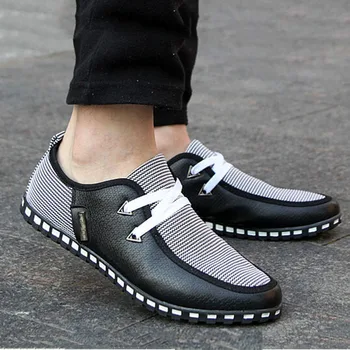 Merkmak Yeni Moda Erkek Ayakkabı ss Marka Erkek Flats Nefes Dantel-İş Ayakkabıları Yüksek Kalite Artı Büyük Boy Tuval