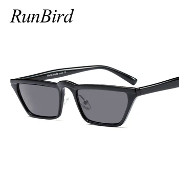 Kadınlar Küçük Dikdörtgen için RunBird Moda Kedi Gözü güneş Gözlüğü Popüler Erkek Sarı Kırmızı Şık Seksi UV400 1195R Gözlük güneş Gözlüğü