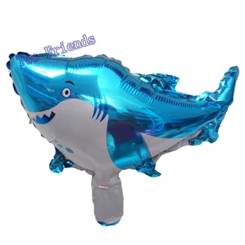 Mini Köpekbalığı balık Folyo Balonlar 30pcs karikatür balık deniz hayvanı Globos Deniz Temalı Doğum günü Partisi süslemeleri çocuklar oyuncak balonları