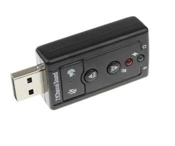 PC Bilgisayar Masaüstü Notebook İçin Mini Harici USB Ses Kartı 7.1 Kanal 3D Ses Adaptörü Dönüştürücü +3.5 mm Kulaklık Mikrofon