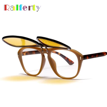 Ralferty Moda Flip Up Güneş Gözlüğü Kadın Büyük Kare Sarı Güneş Gözlüğü Erkek Büyük Boy Güneş 2018 Gözlük Aksesuarları Gözlük W1341