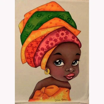 Elmas Nakış 5D DİY Elmas Afrikalı kız Elmas Mozaik Rhinestone Çapraz Dikiş Ev Dekorasyonu el sanatları AS947 Resim