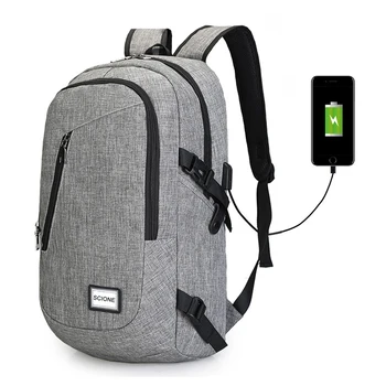Genç Öğrenciler, Okul için erkek Tuval su Geçirmez Sırt çantası Şarj Seyahat Çantası çok Fonksiyonlu Mochila USB Erkek çanta