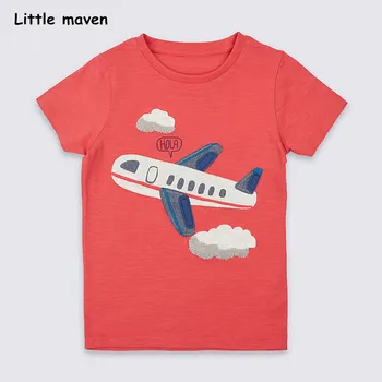 Küçük maven çocuk 2018 yaz bebek erkek / kız elbise kısa kollu uçak aplike t shirt Pamuk marka 50966 tee tops