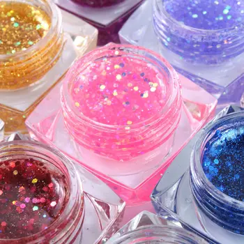 Parlak Tırnak Glitter Arıtma Payetler Cam Tutkal Elmas Taklidi Renk İle 2016 Yeni Kaynağı 12 Renk Uv Jel Toptan