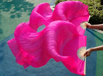2016 Yüksek Kalite Göbek+doğru Renk 180 Satılık*90 cm rose Hızlı teslimat Sol Fan Dans %100 Gerçek İpek Peçe Dansı İpek