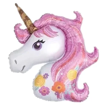 1 KAMMİZAD unicorn Parti Süslemeleri çocuklar mylar Folyo Balon balon duş bebek hediye unicorn