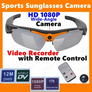 Geniş Açılı Uzaktan Kumanda Spor HD güneş Gözlüğü Kamera Mini DV DVR Kamera Video Kaydedici Polarize güneş Gözlüğü Gözlük