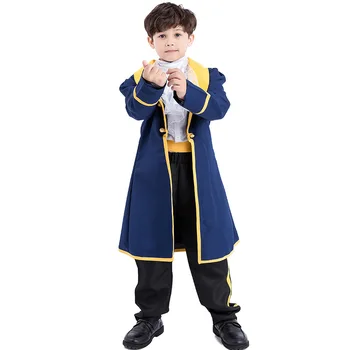 Ücretsiz Kargo Çocuk Prens Kostümü Beast Güzellik ve Hayvan Kostüm Cosplay Cadılar Bayramı Çocuk Çocuk Prens Üniforma Kostüm