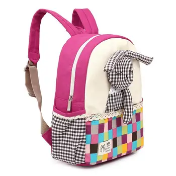 Yeni sevimli Çocuk okul çantaları Karikatür Tavşan anaokulu bebek sırt çantası yüksek kaliteli kız Öğrenci omuz çantaları tuval