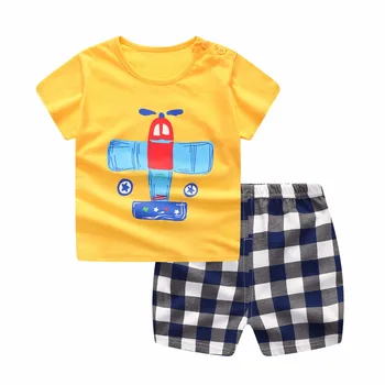Sundae Melek Kızım 6 Set Çocuklar Erkek Giysileri için 3 Yıl Yaz 2 adet T-Shirt+Kısa Pantolon takım Elbise Baskı Karikatür Desen Pamuk Set -