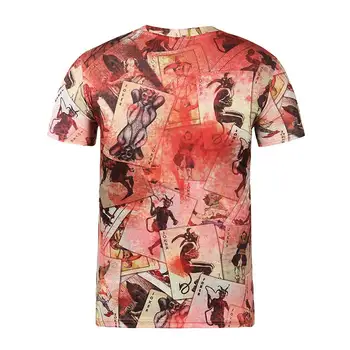 2017 Sokak Giyim Erkek 3d T-shirt Baskılı Poker Zombi Palyaço Yaz Tees Pamuk Polyester Karışımları slim fit S T Shirt XXXL Üstleri -