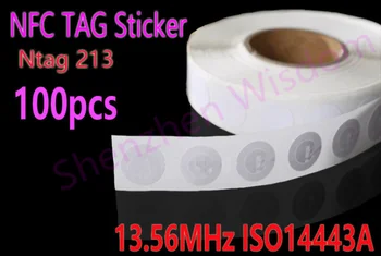 100pcs NFC Etiketi Ntag213 ISO14443A 13.56 MHz NFC Etiket Ntag 213 RFID NFC etiketleri NFC Telefon İçin Yapışkan Etiketler Etiketler