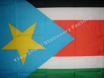 (3x5FT) 150X90cm Güney Sudan Bayrağı 100 100D Polyester Çift Yüksek Kalite Ücretsiz Kargo Dikişli