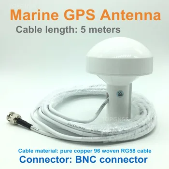 YENİ Ücretsiz nakliye yüksek kalite RG58 kablo deniz konumlandırma navigasyon aktif YÜKLEYİN Gps anteni, BNC konnektör, kablo uzunluğu 5M