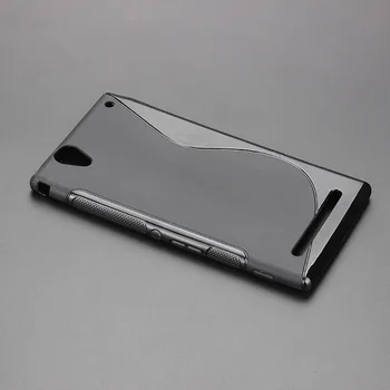 Sony Ericsson T2 Durumlarda siyah Renk Jel CİHAZLARIN İnce Yumuşak Kılıf Savrulma Arka Kapak T2 Ultra D5303 Dual D5322 XM50h silikon Kılıfları
