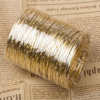 100 adet/çok Büyük Daire Bileklik Altın Gümüş Yuvarlak Hoop Kelepçe Bilezik Kadınlar Bileklik Basit Moda Takı Kaplama