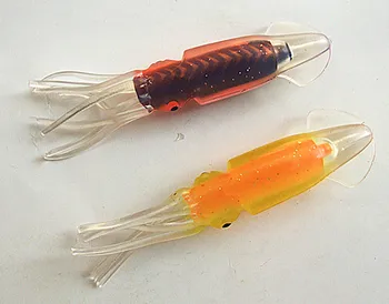 12cm Squid Balık yemi Deniz Balıkçılığı iç lastik ile Plastik Suni Yem Yumuşak Yem Kalamar Kol tipi Mücadele