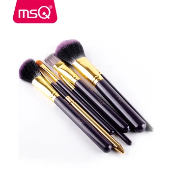 MSQ 8pcs Pro Makyaj Fırça Yumuşak Sentetik Saç Toz Vakfı göz Farı PU Deri Silindir Fırça Seti makyaj Seti