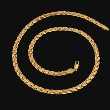 Erkekler ve kadınlar için Sıcak Satış Yüksek Kaliteli altın twist zincir kolye jewlery kargo ücretsiz