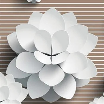 Oturma Odası Ev için 3D Özel duvar Kağıtları Çin Tarzı Duvar Çiçek Fotoğraf Duvar Kağıtları Çizgili arka Plan Duvar Duvar Dekoru