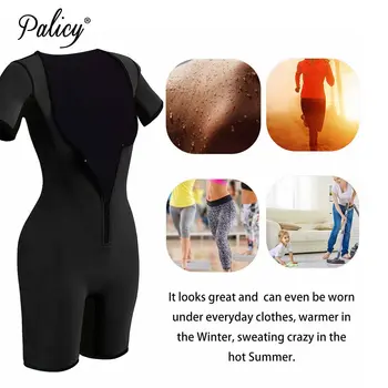 Palicy Kadın Zayıflama Vücut Şekillendirme Sauna Neopren Elbise Seksi Badi Bacak Fajas Antrenör Shapewear Fermuar Artı Boyutu Bel