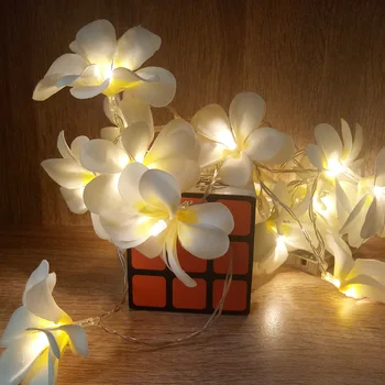 Olay parti dekorasyon için frangipani garland 5 metre 40 LED dize ışık, ışık dekoratif vazo çiçek,çiçek dize ışık