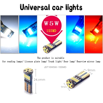 JSTOP 6pcs/araba okuma lambası otomatik w5w ampul 4014SMD otomobil t10 w5w 6000K 12VAC W5W led readlights lambası ayarlayın
