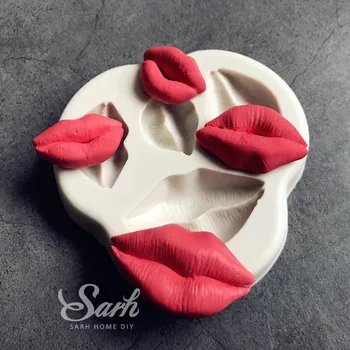 Boyutu Kırmızı dudaklar Toplama Şekli Kek Aracı DİY Pişirme Mutfak için Kalıp Çikolata Kalıp Dekorasyon Aracı Sugarcraft Pasta