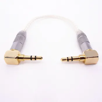 Sıcak Satış 10CM 3.5 mm Erkek 3.5 mm Erkek Gümüş Kulaklık Amfisi DAB DAC ipod MP3 İçin Stereo Ses Kablosu örgülü kaplama FENGRU