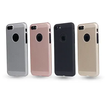 İPhone 6 6 Artı 7 için iPhone 7 Durumlarda soğutma Telefon kılıfı Nefes Örgü 8mm Sabit Arka Kapak Dava Artı Konut Isı Ser