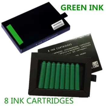 Toptan Fiyat 8PCS tek Kullanımlık yeşil Dolma Kalem Mürekkep Kartuşu Doldurma Uzunluğu Dolma Kalem Mürekkep Kartuşu Doldurma