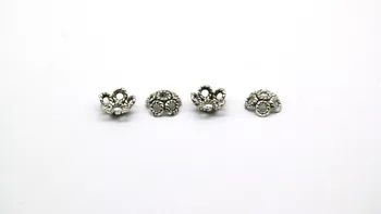 12mm 50pcs/lot Toptan Kapaklar Metal Kapaklar Tibet Gümüş Takılar Boncuk Takı Yapımı delik İçin Çiçek Boncuk Kaplama 3mm
