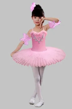 9 Çocuk Bale Dans Elbise Kız Kuğu Gölü Dans Elbise Artistik Patinaj Elbise Profesyonel Kızlar Bale Tutu Kostüm Giyim