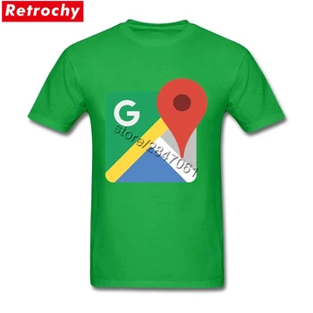 2017 Swag Tees Erkekler için google maps logo T Kısa Kollu Yaz Fit Şık Gömlek Aile Artı Boyutu Mal
