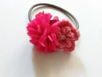 Rasgele Renkler Moda Çiçek Elastik Saç Bantları Sağlam Kawaii Taş Tül Çiçek Kız Kauçuk Sakız İp Headware Tığ Sevimli