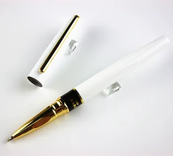 Lüks klasik 8002 beyaz metal silindir tükenmez kalem okul Ofis Kırtasiye moda Bayan tükenmez kalem hediye Yazma