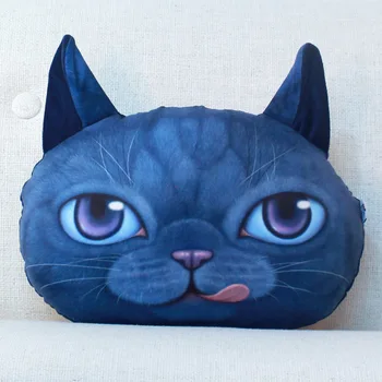 35x36cm 3D Sevimli Kedi Kafası Yastık Yaratıcı Karikatür Kanepe Ofis Nap Yastık Yıkanabilir Yastık Araba Koltuğu Minderler