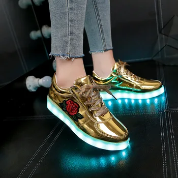 2017 sonbahar yeni 27 - 44 ışık çocuk ışık spor ayakkabı LED ışıklı kız ve erkek rahat ayakkabılar şarj USB