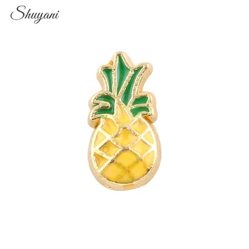 8*5 mm Yeni Altın Rengi Takılar Meyve Ananas Ananas Takılar uygun Yaşayan Kayan Madalyon Takılar Aksesuarlar DİY